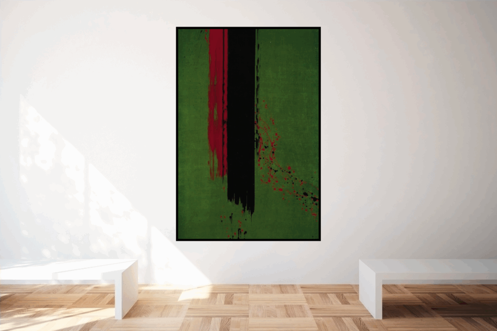 Fabienne Verdier Toile de lin de coton Encre rouge et noire 150 x 125 cm 2017
