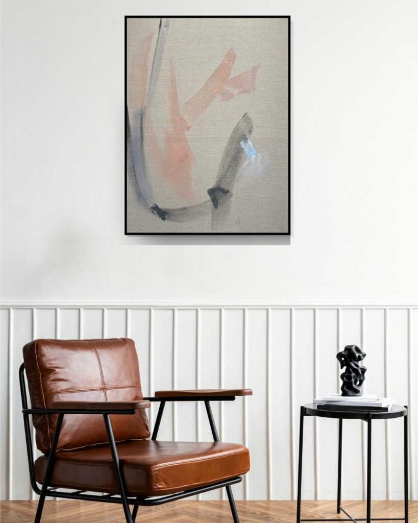 Jean Miotte Acrylique sur toile de lin “ Conversation “ 1977 97 x 81 cm
