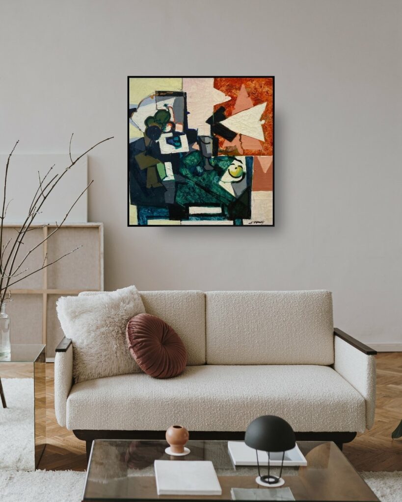 claude venard Nature morte aux pommes , huile sur toile galerie jaf