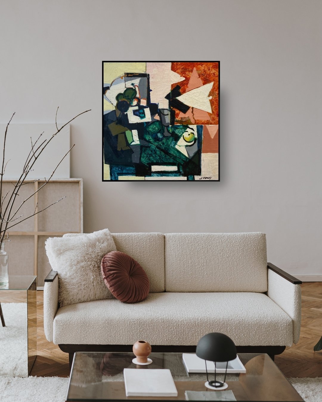 claude venard Nature morte aux pommes , huile sur toile galerie jaf