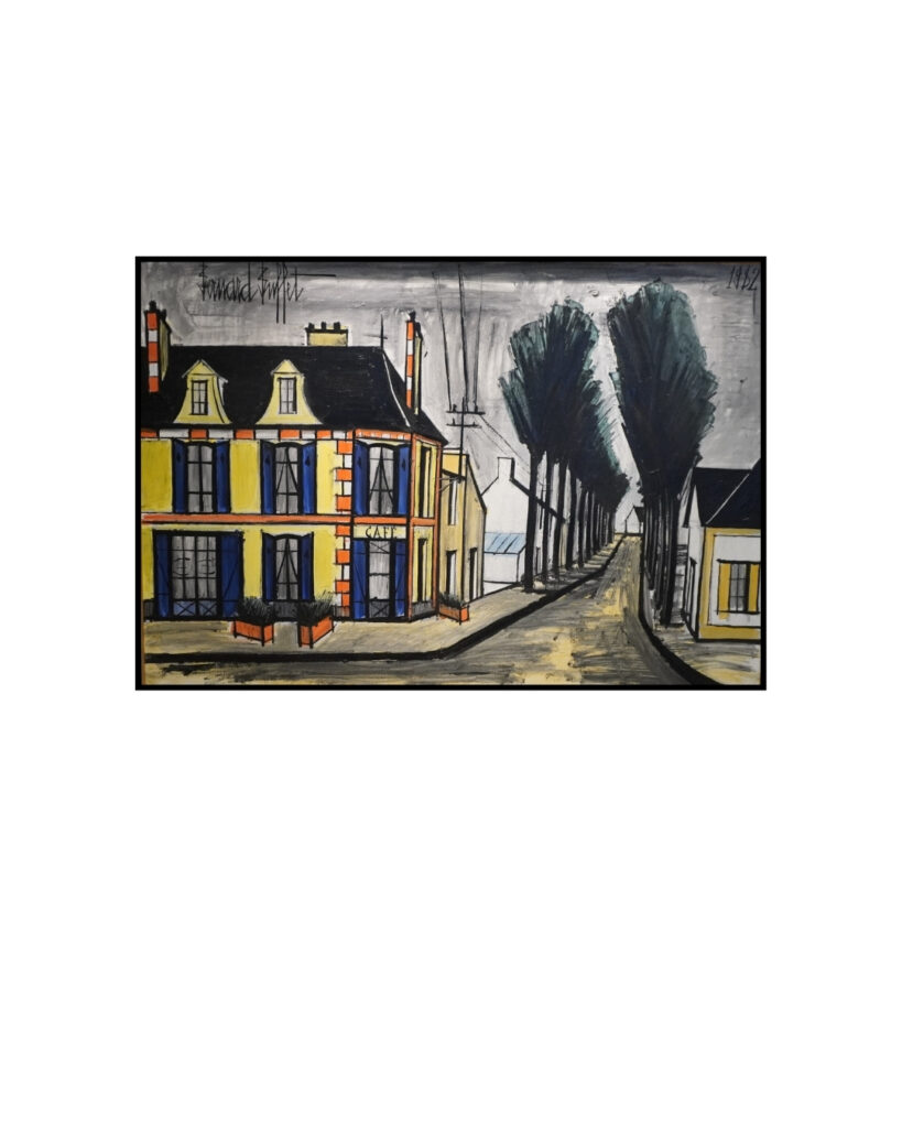 Bernard Buffet Huile sur toile “Le café” 1982 89 x 130 cm Galerie jaf