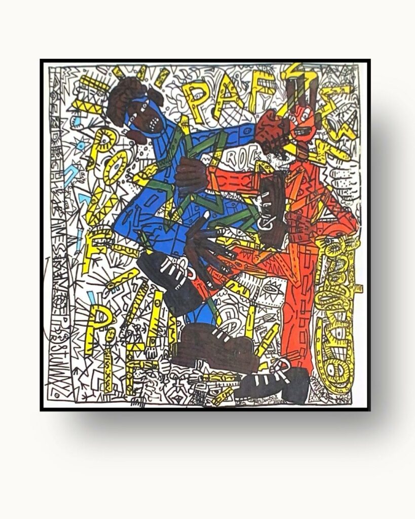 Robert Combas Acrylique sur toile “ Pif paf Pouf ! mais pas Puf ” 220 x 210 cm N° d’archives 7400 2017 galerie jaf