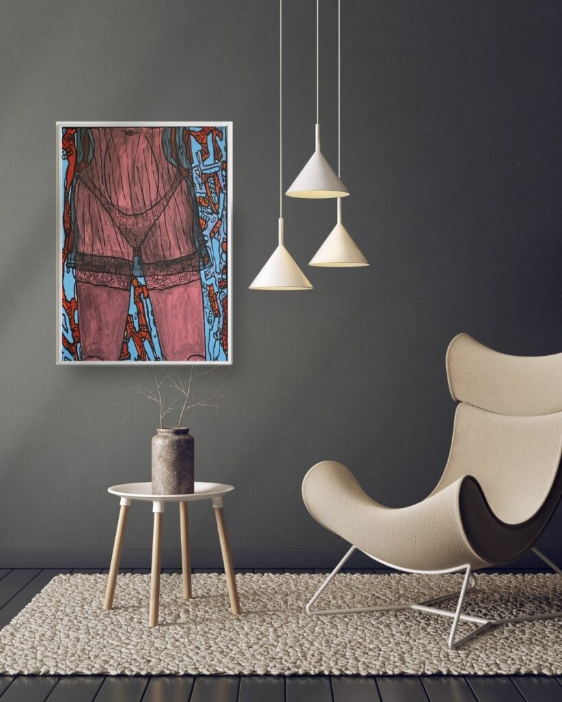 Robert Combas Acrylique sur toile “ JUPE DE NUIT “ 1988 galerie jaf