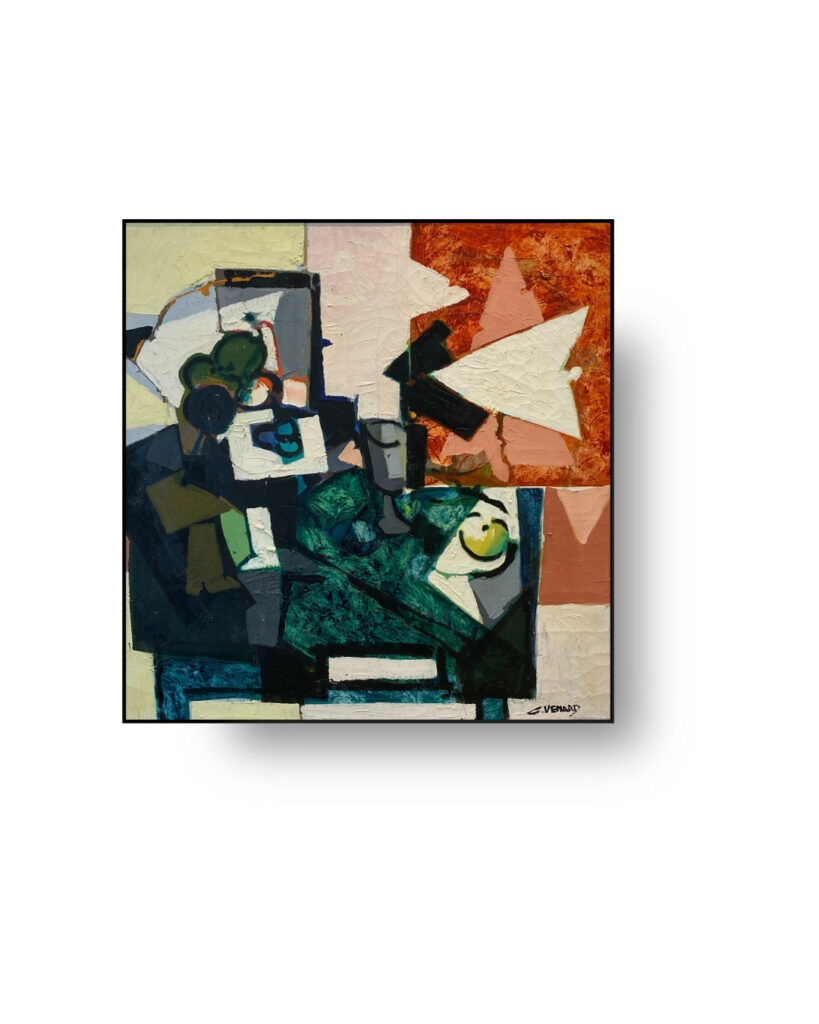 claude venard Nature morte aux pommes , huile sur toile galerie jaf